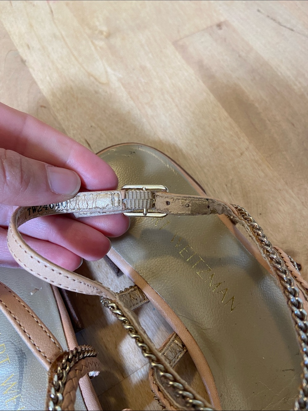 Stuart Weitzman Blush Braided T-Strap Sandals - Picture 4 of 8